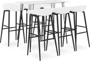 vidaXL Set mobilier de bar, 7 piese, alb