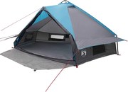 vidaXL Cort Teepee pentru 8 Persoane cu acoperiș Albastru și Gri