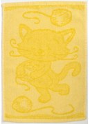 Prosop pentru copii BEBÉ galben pisica 30x50 cm