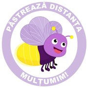 Sticker podea Pastreaza Distanta Albinuta