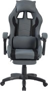 RESIGILAT- Scaun gaming, masaj în perna lombară, suport picioare, textil, Gri