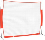 vidaXL Plasă baseball portabilă, roșu/negru, 369x107x271 cm, oțel/PE