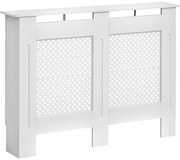 HOMCOM Carcasă Modernă pentru Calorifer, Model cu Gratii din MDF, Design cu Lamele pentru Casă și Birou, 111,5x82x19 cm, Alb | Aosom Romania