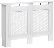 HOMCOM Carcasă Modernă pentru Calorifer, Model cu Gratii din MDF, Design cu Lamele pentru Casă și Birou, 111,5x82x19 cm, Alb | Aosom Romania