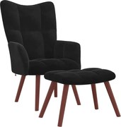 vidaXL Fotoliu de relaxare 2 pcs Negru Catifea
