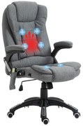 Scaun birou cu masaj, Sase Zone de Masaj Gri, pivotant 360°,Sarcina120 kg,Vinsetto | Aosom Romania