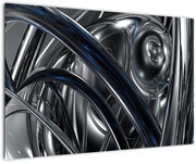 Tabloul cu abstracție gri cu albastru (90x60 cm)