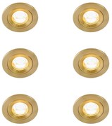 Set de 6 spoturi încastrate moderne aurii rotunde IP44 - Xena