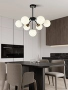 Lustra model N36368-7 – 7 x E27, abajururi elegante, finisaj negru