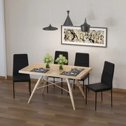 Set 4 scaune captusite pentru sufragerie, mobilier modern, scaun negru, scaun pentru bucatarie HOMCOM | Aosom RO