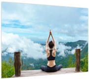 Tablou pe sticlă - Yoga (70x50 cm)