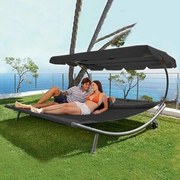Șezlong relaxant pentru 2 persoane Craftfield BAHAMA - NEGRU