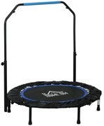 HOMCOM Trambulină Elastică Pliabilă cu Mâner Reglabil, Ø102x99123 cm, Albastru | Aosom Romania