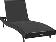 vidaXL Șezlong Negru 197 x 70 x 82 cm poliratan