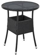 Juskys Masa rotunda Yoro Ø60 cm din ratan - negru