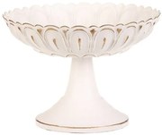 Sculptural metal bowl on stand 15 cm, white