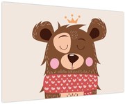 Tablou - Teddy ursuleț cu eșarfă roșie (90x60 cm)