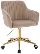 HR190K Scaun Latte din Catifea cu Bază Aurie