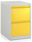 Dosar metalic A4 - 2 sertare, 45,5 x 62 x 71,5 cm, incuietoare cilindrica, galben - ral 1023