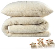 Set cu pilotă 135 x 200 cm şi pernă 70 x 90 cm din lână Merino