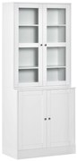 HOMCOM Bibliotecă Perete, 2 rafturi, 76 cm x 40 cm x 178,5 cm, Alb | Aosom Romania