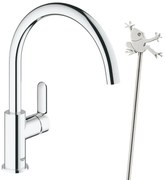 Baterie bucatarie pipa C, Grohe Bauedge+bagheta magnetizat apa Energetix(31367000,ENX 400 BAGHETA)