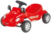 Masinuta cu Pedale Pentru Copii NOVOKIDS™ Herby Car XXL , Maxim 35 Kg, Lungime 80 cm, Spatar de Protectie si Volan, Rosu