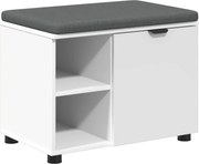 vidaXL Bancă pentru hol cu pernă cu raft cu ușă Alb 60 x 38 x 46 cm