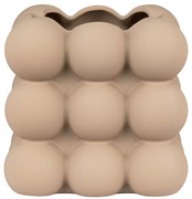 Vas de flori, ceramică, maro, 13,5x13,5x13 cm