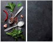 Set 2 placi protectoare pentru aragaz Basil, Sticla, 52x30 cm, ALLSTAR