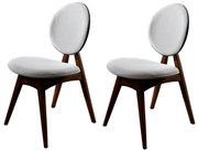 Set de scaune de sufragerie Touch Cream andWalnut, 2 buc.