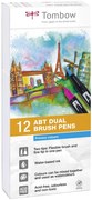Set Tombow Creativ ABT Dual Brush Pen 12 culori