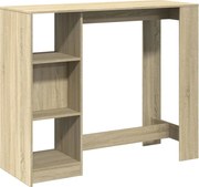 vidaXL Masă bar cu raft stejar Sonoma, 124x46x103,5 cm, lemn prelucrat