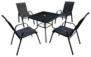 Aldotrade Set mobilier de grădină IDA, negru, 5buc