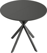 HOMCOM Masă rotundă de bucătărie, 80 cm, blat compact, placă aglomerată, metal, Negru | Aosom Romania