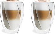 Set 2 pahare cu perete dublu Vialli Design Latte, 300 ml