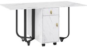 Masă de bucătărie versatilă și pliabilă, Alb+Negru | Aosom Romania