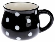 Cană din ceramică Dots 75 ml,  negru