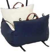 Scaun Auto PawHut pentru Câini Mici cu Lesă de Siguranță, Detașabil și Lavabil, Albastru | Aosom Romania