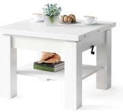 Masă extensibilă CALEB pentru living și dining, cu blat ridicabil, alb