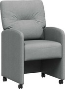 vidaXL Scaune de dining cu roți 2 pcs Gri deschis 57 x 67 x 95 cm