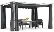 Barbados pergolă terasă 3x4 m cu perdele Garden Point alb-antracit