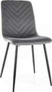 Scaun DAREN, gri - Bluvel 14, stofa catifelata/metal, 45x39x91 cm
