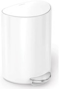 Coș cu pedală Simplehuman 6 l, semirotund, oțelalb, plastic