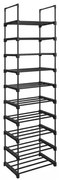 Raft stivuibil pentru încălțăminte TUBE, 10 polițe, 45x30x174cm, negru SongmicsHome