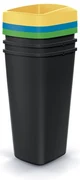 Set pubele pentru deseuri sortate, patrate, 3 x 25 l, colorate