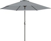 Outsunny Umbrelă de Grădină 3x3 m Înclinabilă cu Deschidere prin Manivelă, Umbrelă de Exterior cu Husă, Anti-UV 30+ din Metal și Poliester 180 g/㎡, Gri | Aosom Romania