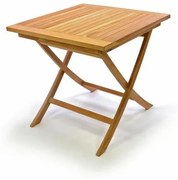 Masă de grădină din lemn DIVERO, lemn de tec, 80 x 80 cm