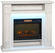 HOMCOM Șemineu Electric 1800W Reglabil cu Flacără 3D, Raft, Timer și Telecomandă, 105x27x97 cm, culoare Lemn | Aosom Romania