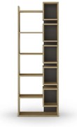 Bibliotecă neagră/în culoare naturală cu aspect de lemn de stejar 60x168,5 cm Eladi – Marckeric